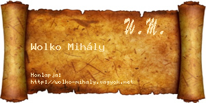 Wolko Mihály névjegykártya